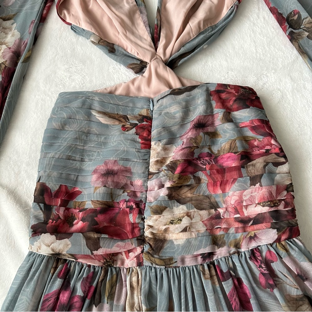 PatBo Peony Print Cutout Midi Dress Size 2 - Picture 13 of 16